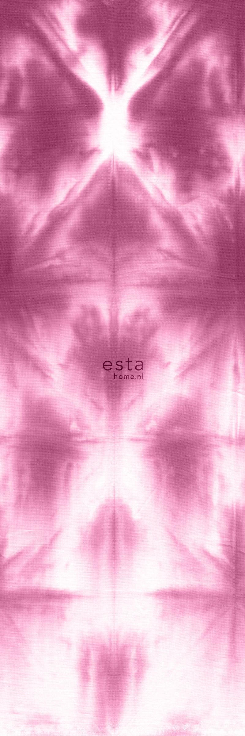 FOTOTAPETE wandfüllendes Tie-Dye Shibori Muster 100 x 279 cm - Pink, Papier (100/279cm) - ESTAhome