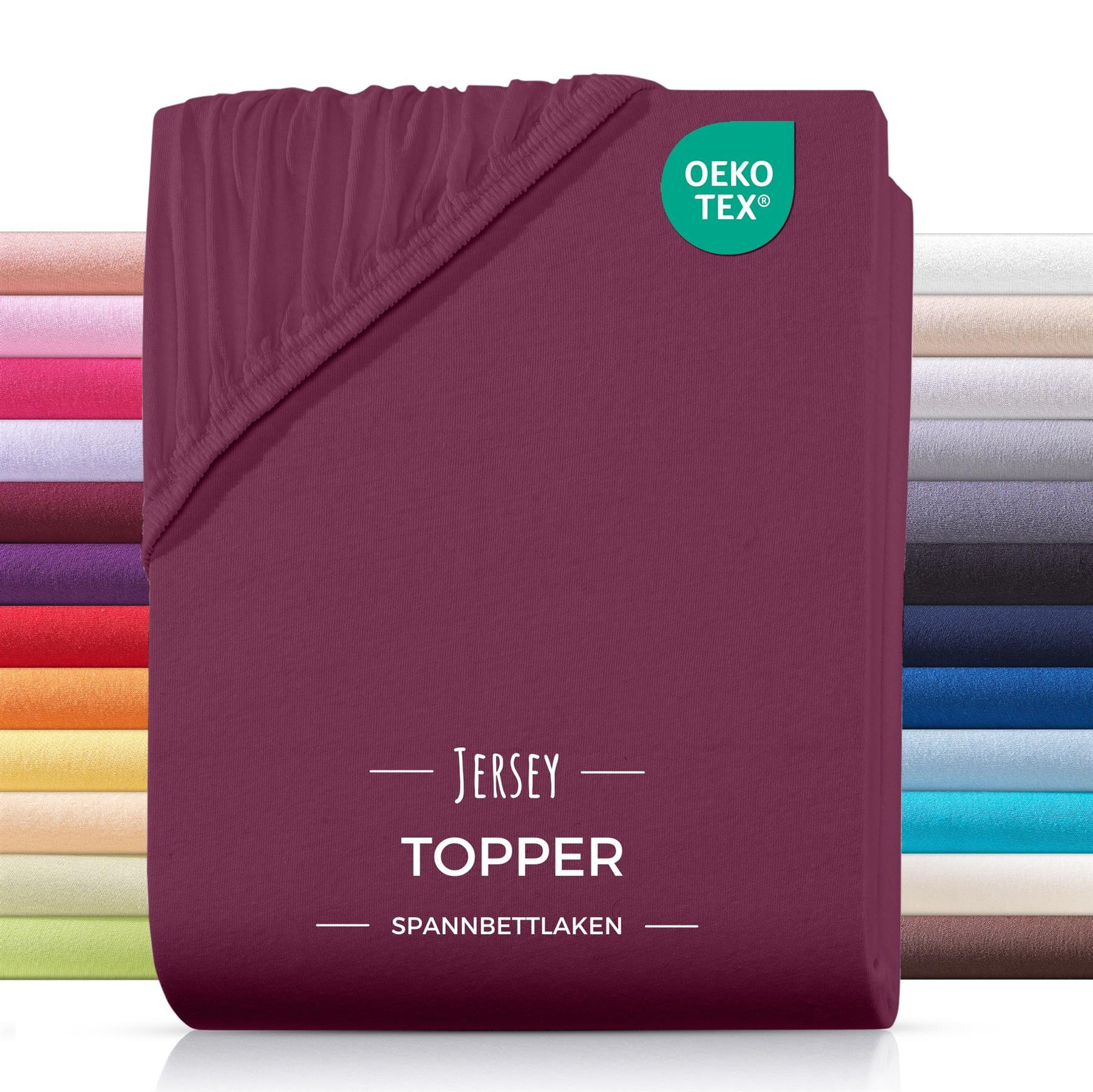 TOPPER-SPANNBETTLAKEN Jersey Bettlaken 200x200 cm Rot - Bordeaux, Textil (200/200cm) - Carpe Sonno