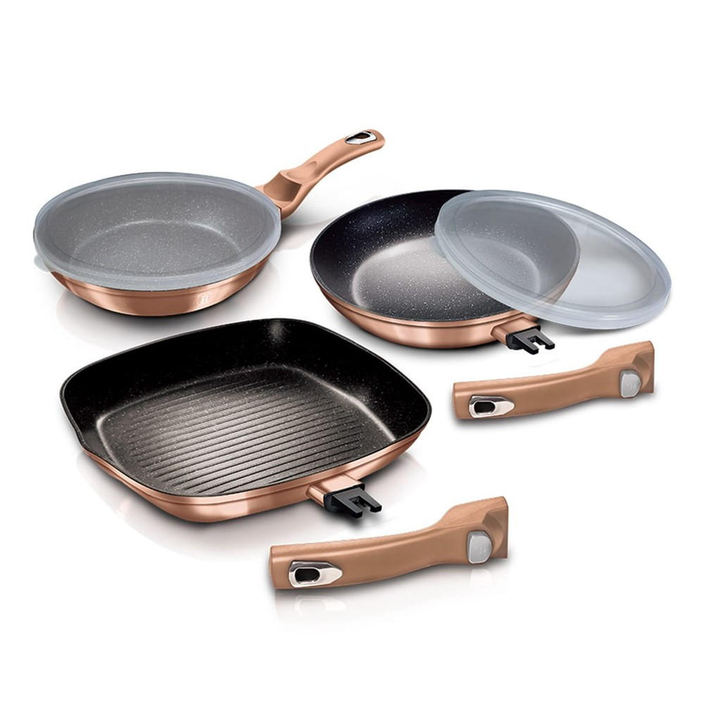 PFANNENSET Gold 50/30/20 cm BH7038 - Goldfarben, Metall - Berlinger Haus