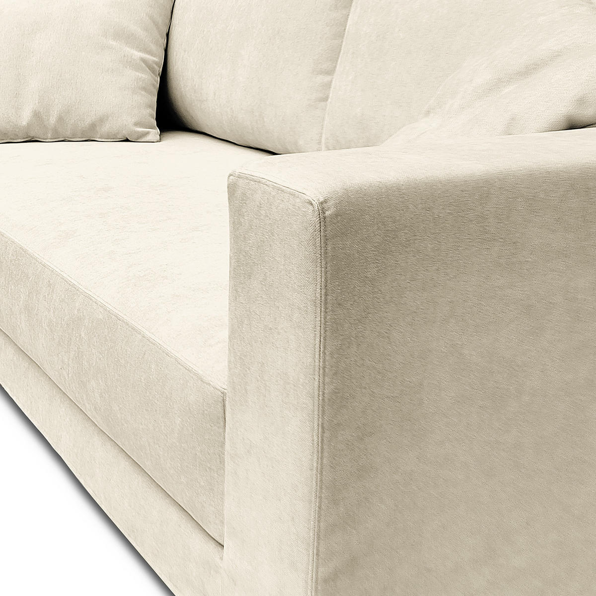 3-SITZER SOFA mit Wechselbezug - Webstoff - Creme, Textil (245/63/122cm) - home24