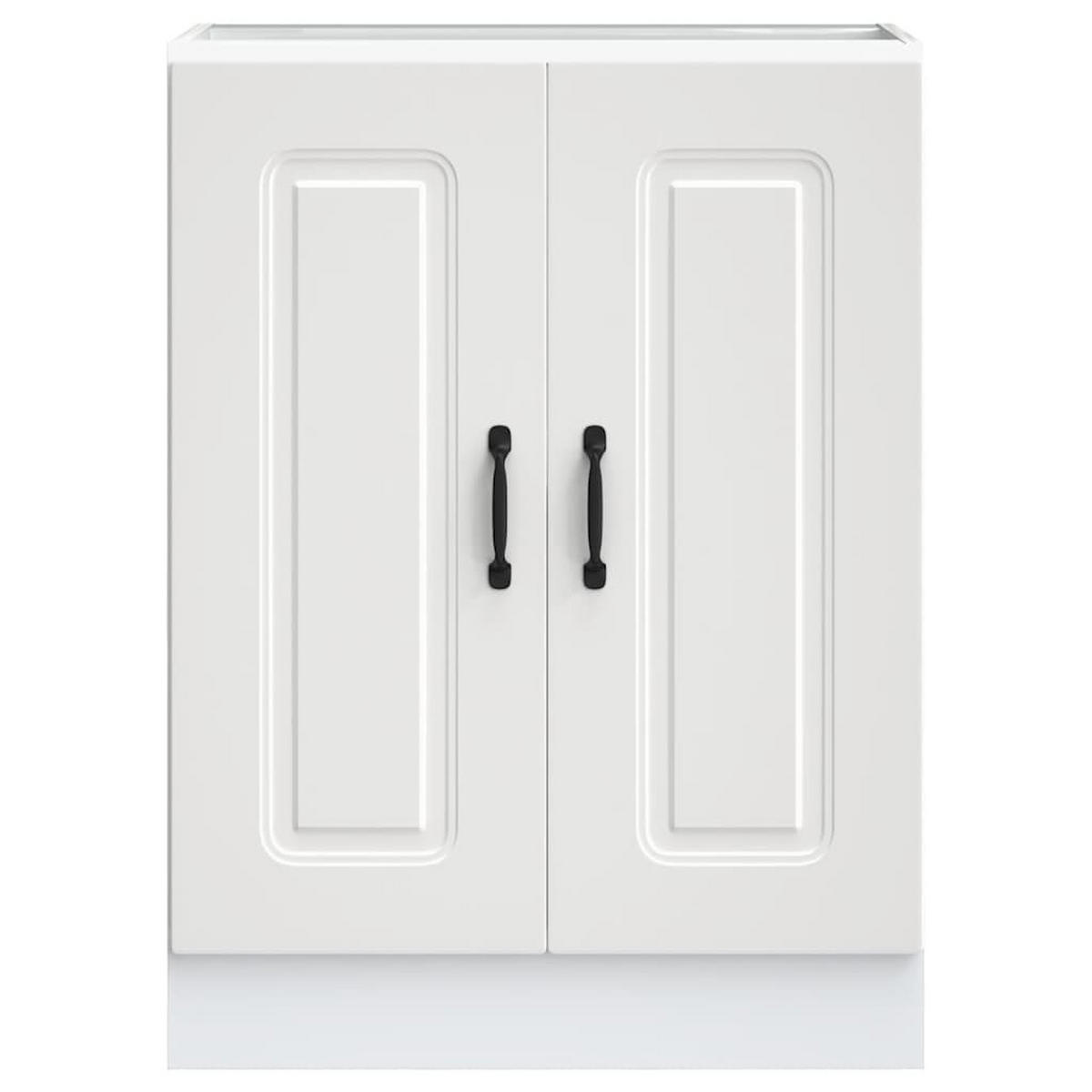 SPÜLENUNTERSCHRANK Kalmar Weiss 60/46/81,5 Cm Holzwerkstoff - Weiß, Holzwerkstoff (46/81.5/60cm) - vidaXL