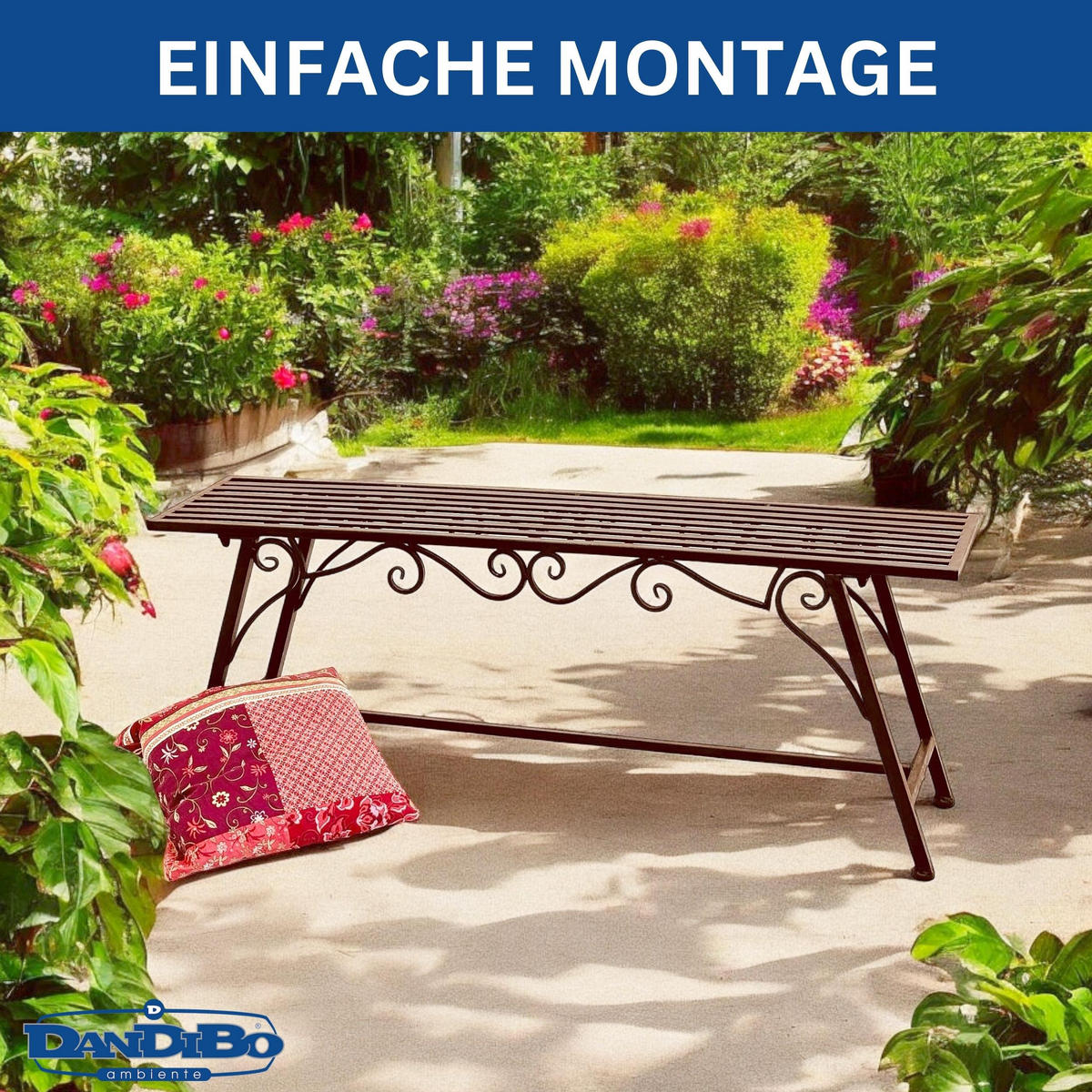 GARTENBANK Metall Braun 120/27/45 cm - Braun, Metall (120/45/27cm)