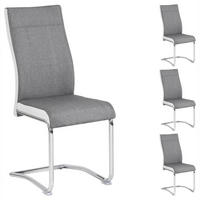 ESSZIMMERSTUHL ALBA 4ER-SET - Weiß/Grau, Textil (44/98/54cm) - CARO-Möbel
