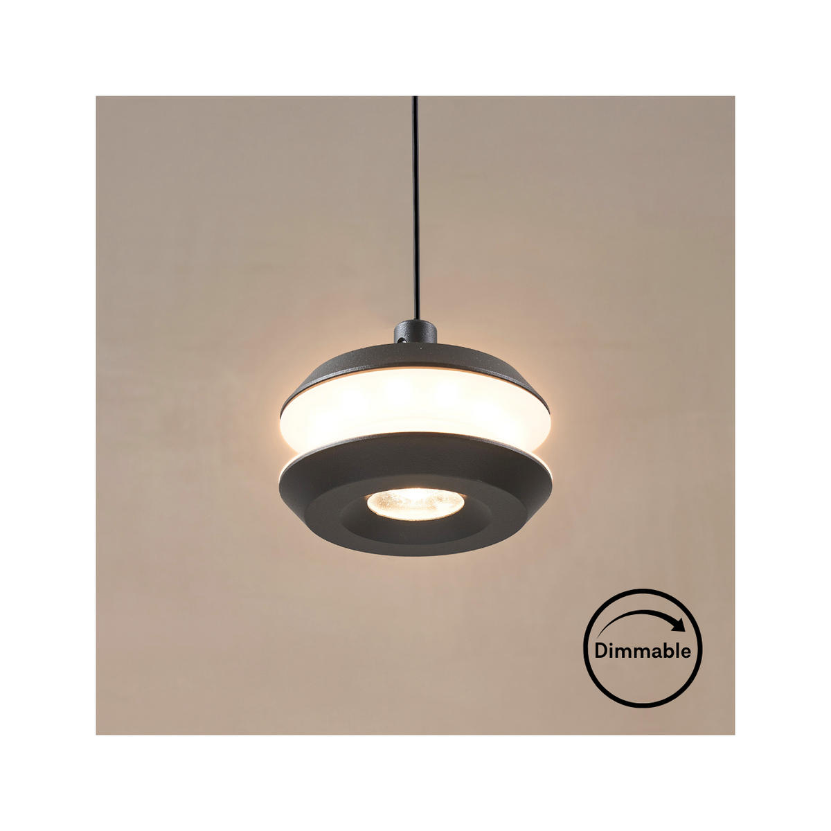 HÄNGELEUCHTE Rive, Schwarz, 4cm - Schwarz, Metall (150/8/4cm) - KOSILUM