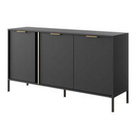 SIDEBOARD Lars anthrazit / gold 153,1 / 39,5 / 81,4 cm - Anthrazit, Holz/Holzwerkstoff (153.1/81.4/39.5cm) - Feldmann-Wohnen