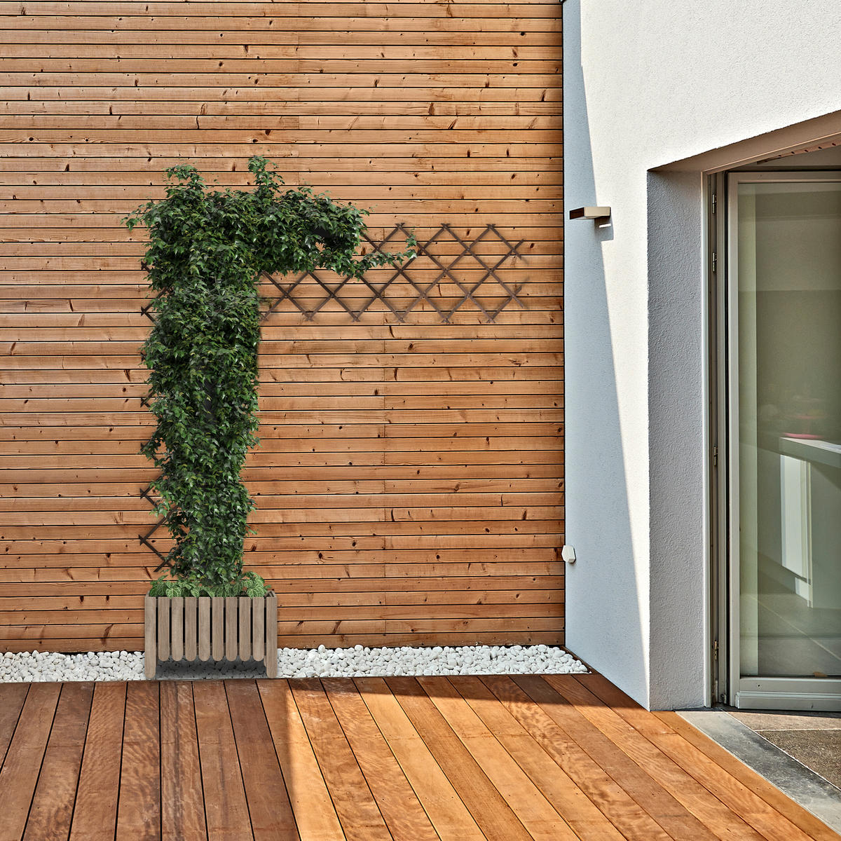 3XRANKGITTER - Braun, Holz (60/180/1.5cm) - Relaxdays