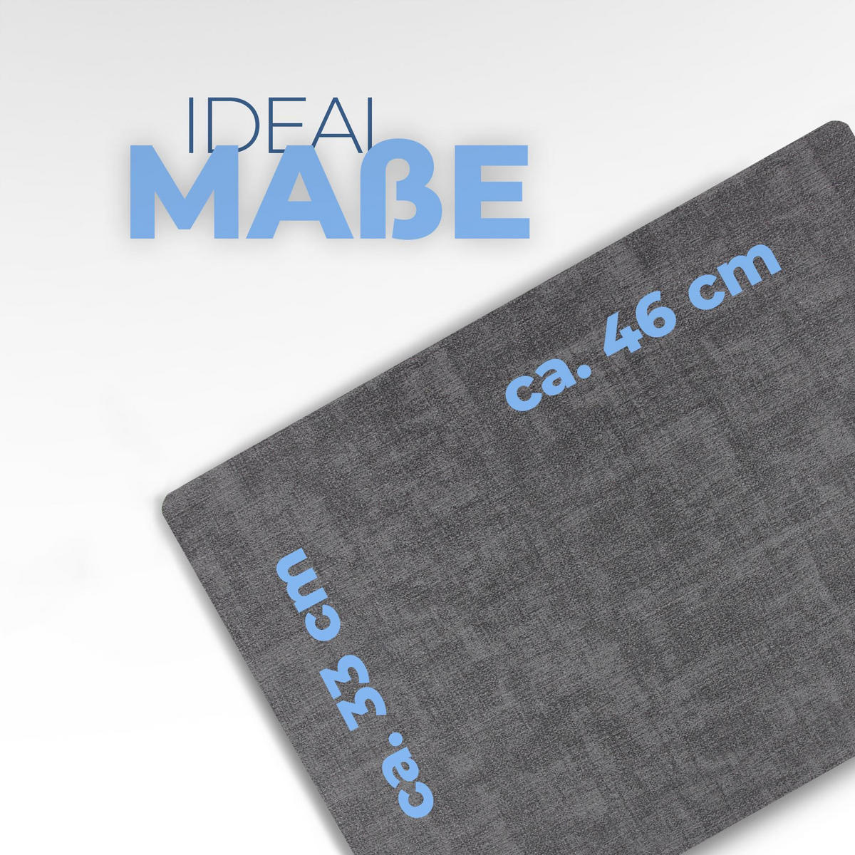 PLATZSET Lederimitat Grau/Dunkelgrau (Struktur) 4er Set - Grau, Kunststoff (33/46cm) - Bestlivings