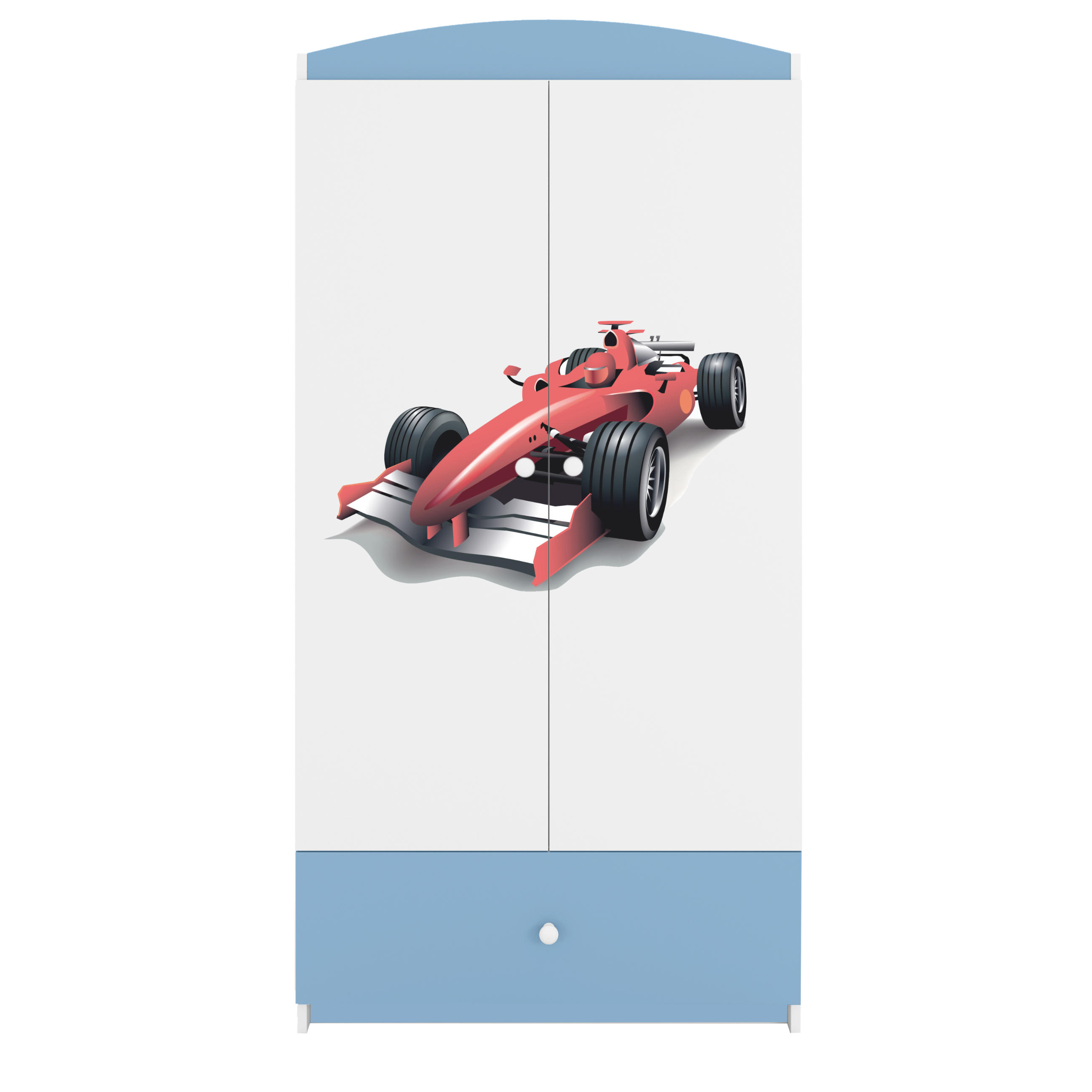 KINDERKLEIDERSCHRANK Formel 1 - Blau, Holzwerkstoff (90/175/52cm) - RAUMHIRSCH FURNITURE