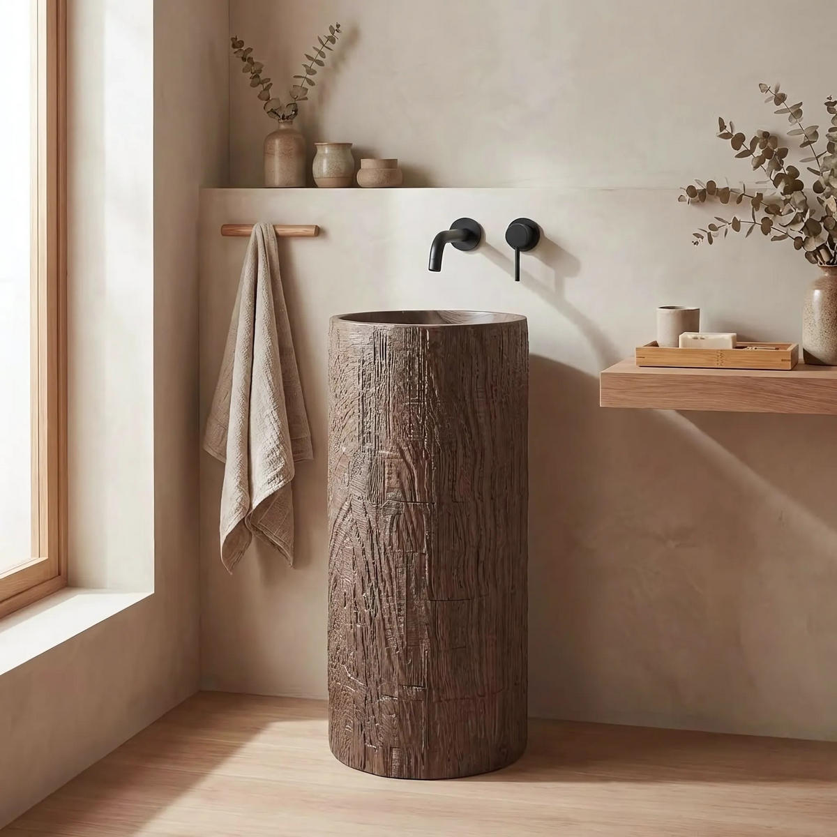 STANDWASCHBECKEN Rea Rossana - Braun, Kunststoff (39.5/85.5/39.5cm) - REA