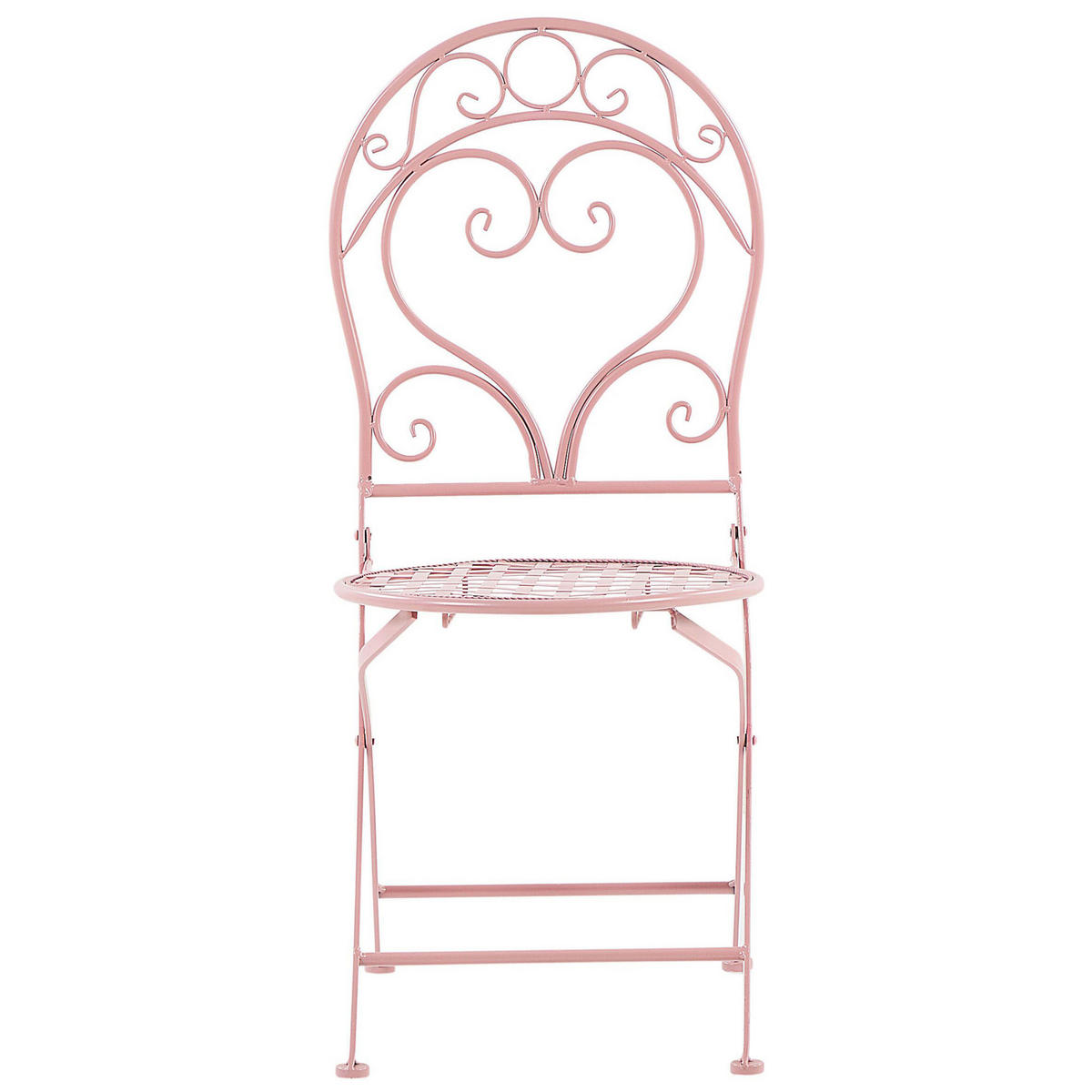 GARTENSTUHL 2er-SET Metall rosa zusammenklappbar Albinia - Pink, Metall (42/94/55cm) - Beliani