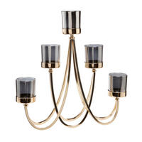 KERZENHALTER Gold, Metall-Kombi, Bunt, 35 cm - Multicolor, Keramik (9/35/40.5cm) - Goebel