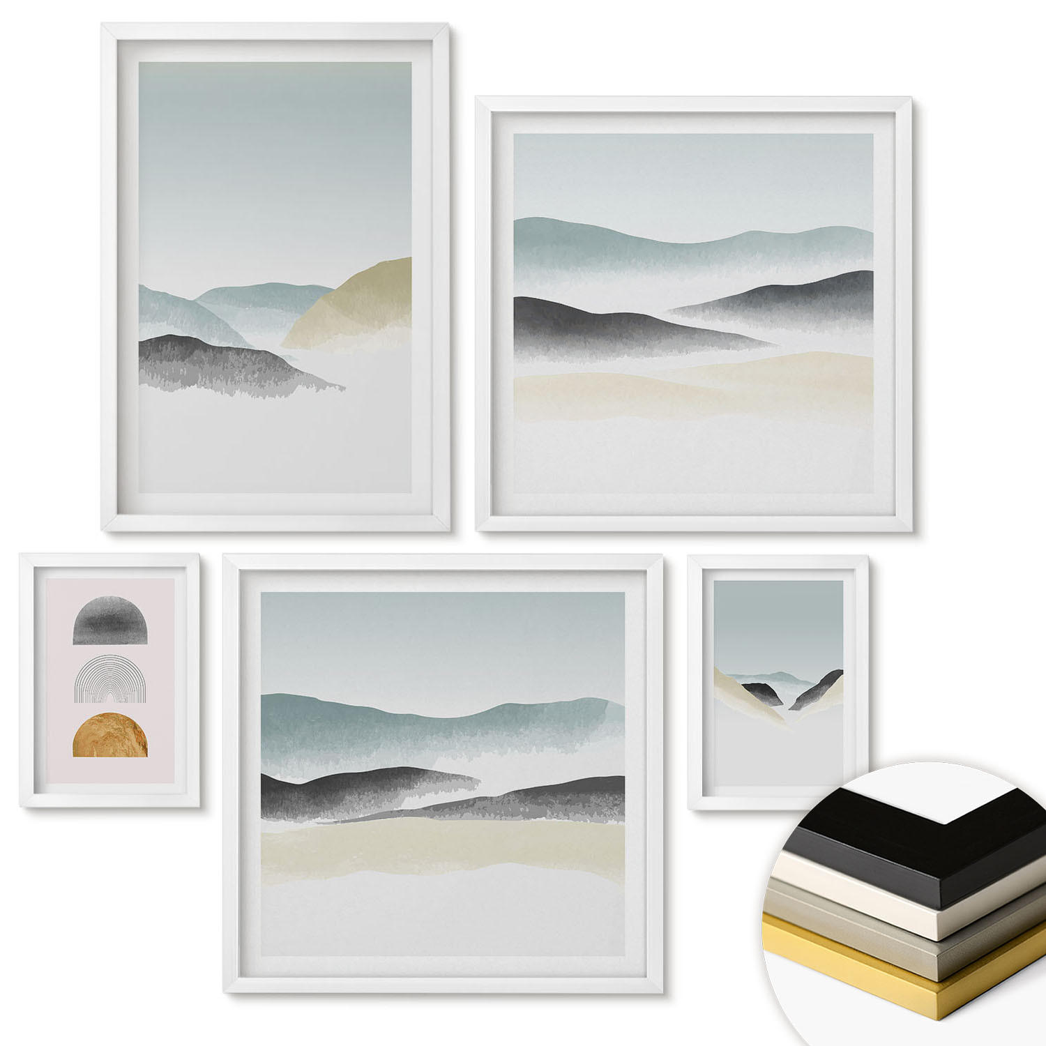 ArtPrintCave Wandbilder Weiß 40x60 cm
