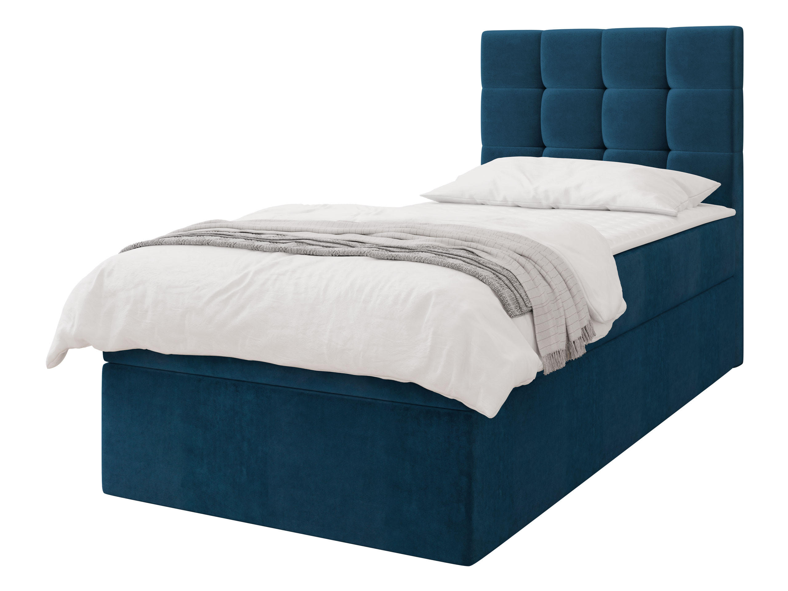 BOXBETT Luanda Single - Blau/Schwarz, Holz/Kunststoff (100/200cm) - MIRJAN24
