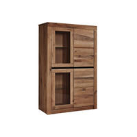 VITRINE Wild-/Zerreiche 95x42x150 Tabacco brown geölt MONTREUX #302 - Braun, Holz (95/150/42cm) - Massivmoebel24