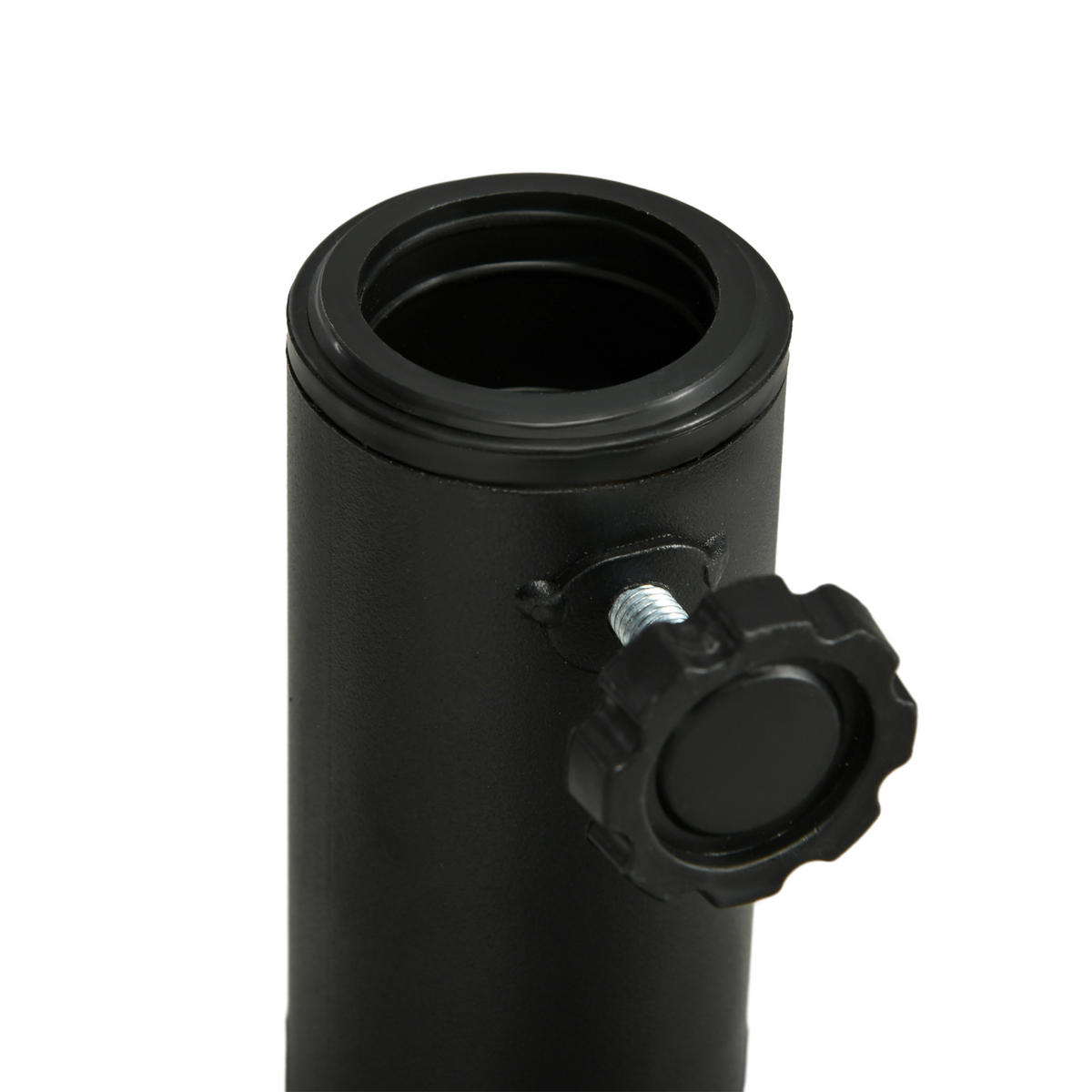 SONNENSCHIRMSTÄNDER HDPE Beton Schwarz - Schwarz, Kunststoff (45/45cm) - Outsunny