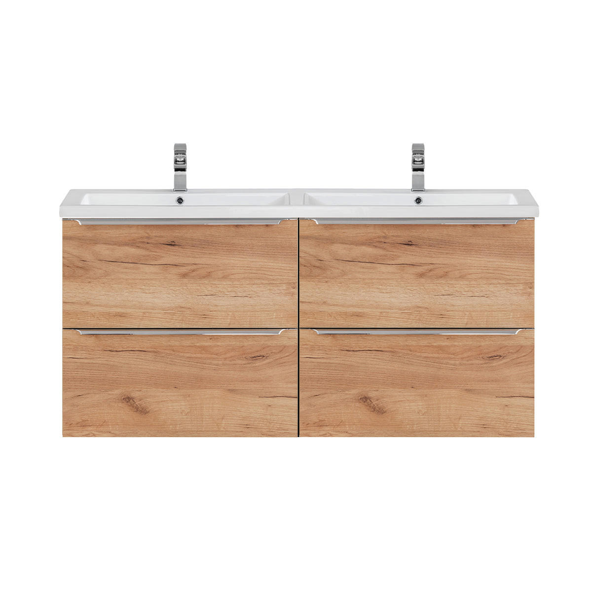 DOPPELWASCHTISCH 120cm April Holz - Braun, Holzwerkstoff (120/57/46cm) - Petits-meubles
