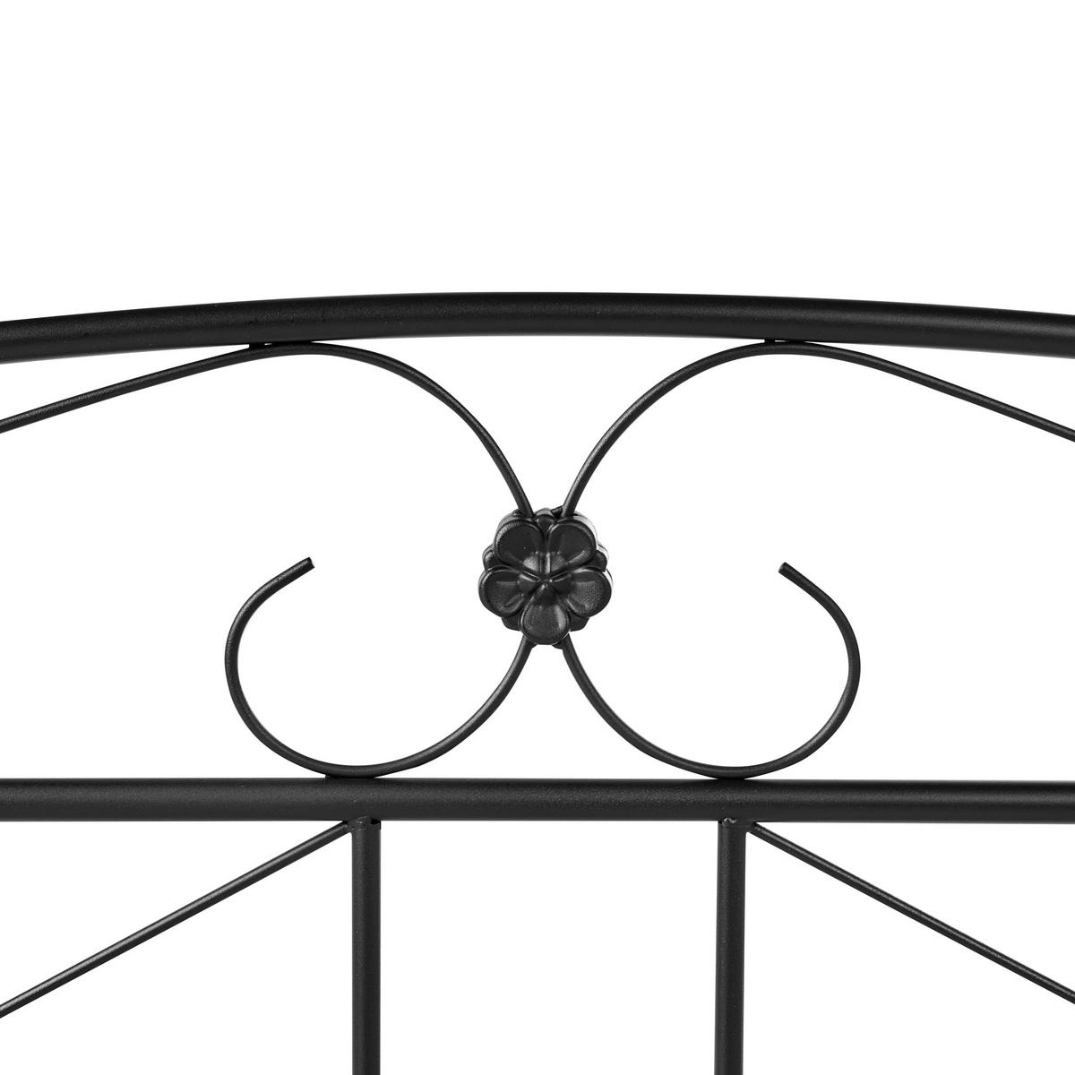 PAT cu somieră 140/200 cm oțel negru Rodez - negru, metal (140/200cm) - Beliani