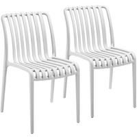 GARTENSTÜHLE Alcudia,47 x 58 x 80,5 cm, Belastbarkeit 110 kg,weiß - Creme, Textil (47/80.5/58cm) - tectake