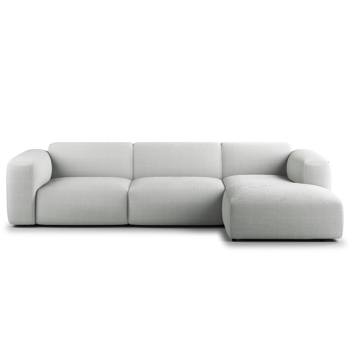 3-SITZER ECKSOFA mit Longchair - Schwarz/Grau, Textil (284/173cm) - home24