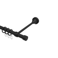 GARDINENSTANGE Primus Lucan 120 cm, 1-läufig, 16 mm Ø Schwarz - Schwarz, Metall (120cm) - INTERDECO