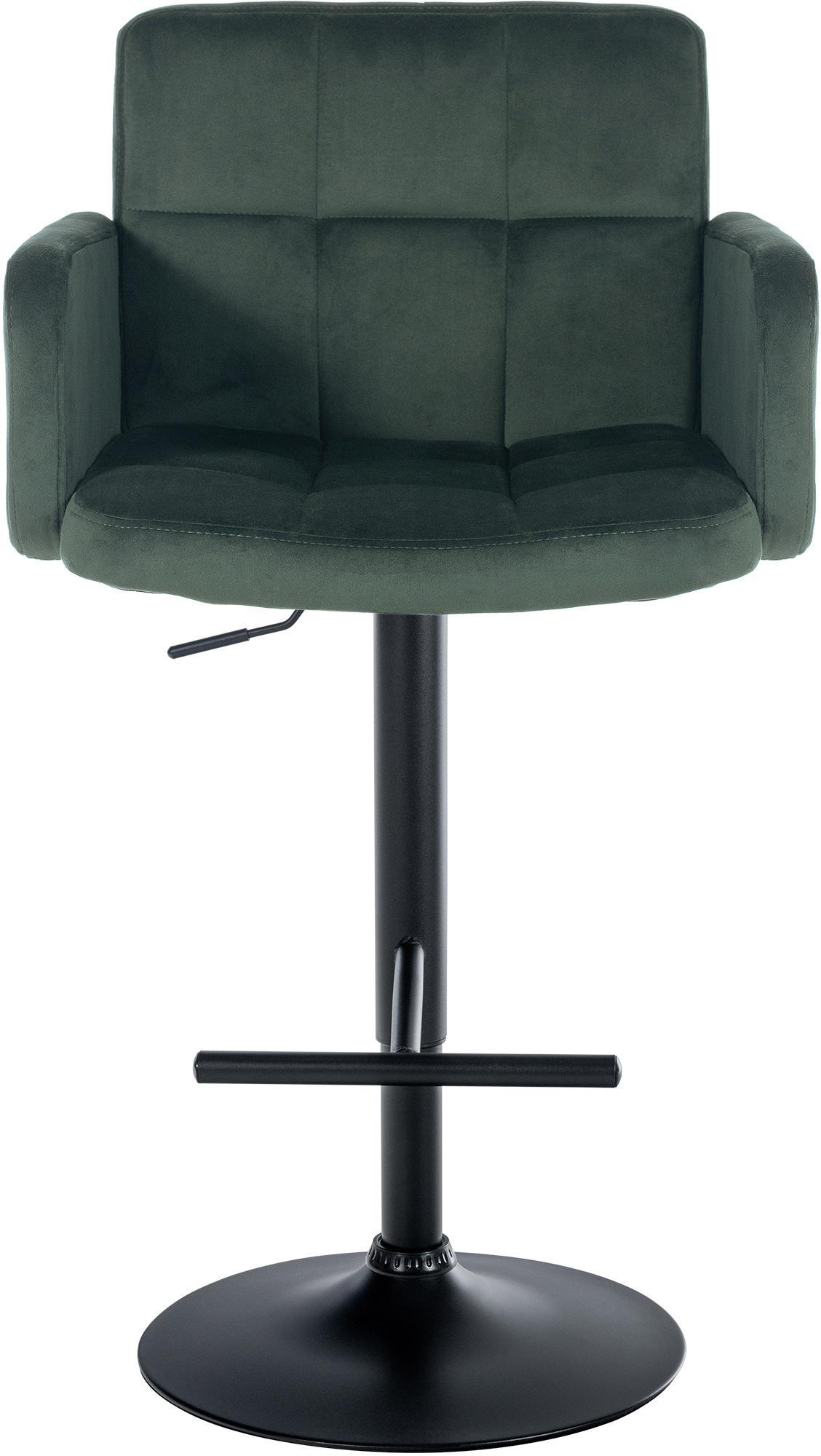 BARHOCKER 2er Set Sutun Samt Dunkelgrün Schwarz - Dunkelgrün, Textil/Metall (60/93/56cm) - DELUKE