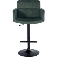BARHOCKER 2er Set Sutun Samt Dunkelgrün Schwarz - Dunkelgrün, Textil/Metall (60/93/56cm) - DELUKE