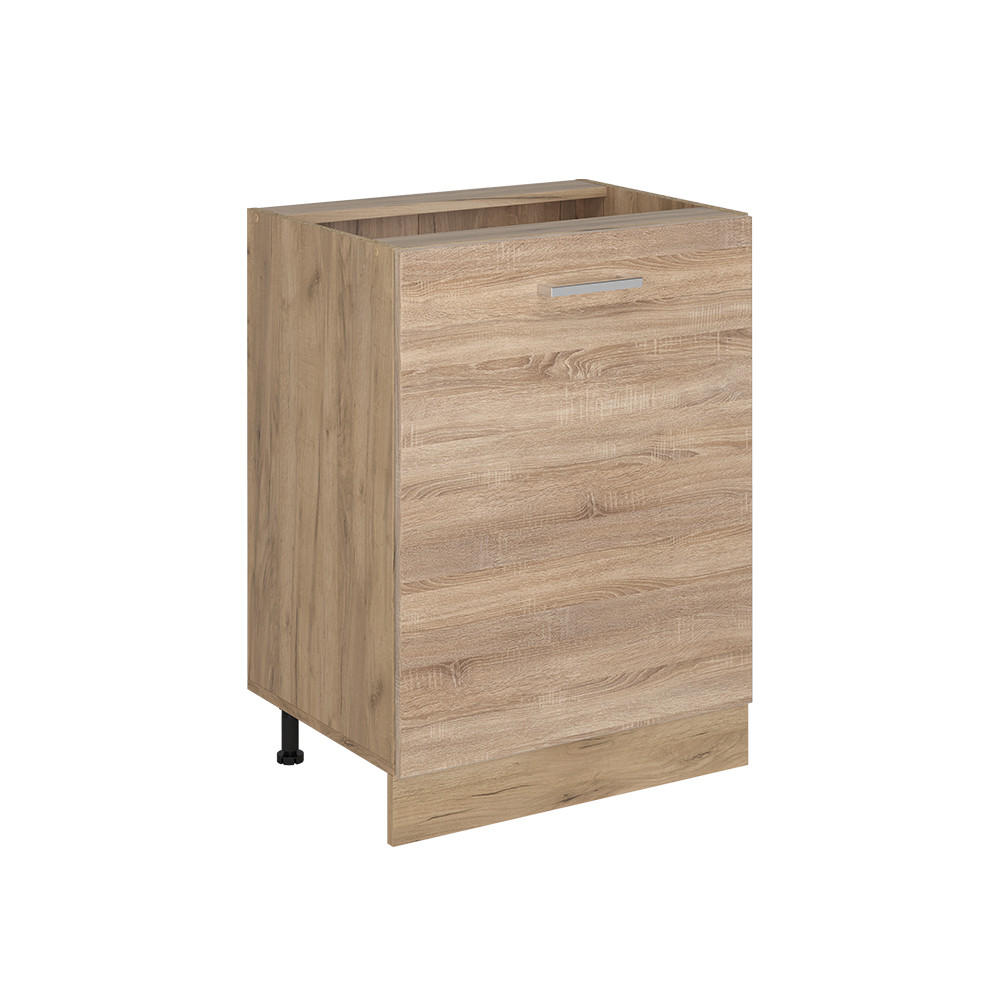 SPODNÍ SKŘÍŇKA KUCHYŇSKÉ LINKY R-Line, Sonoma/Zlatý mocný dub, 60 cm s 1 dveřmi bez pracovní desky - Sonoma dub/barva dubu, kompozitní dřevo (60/81.6/46cm) - Vicco