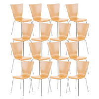 BESUCHERSTUHL 16er Set Holz natura - Eukalyptusholzfarben, Holz/Metall (43/84/50cm) - CLP