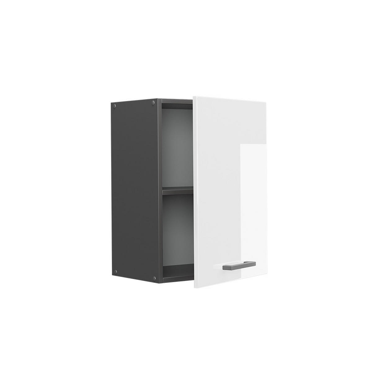 HÄNGESCHRANK R-Line Weiß Hochglanz 45 cm - Weiß Hochglanz/Anthrazit, Holzwerkstoff (45/60/31cm) - Vicco