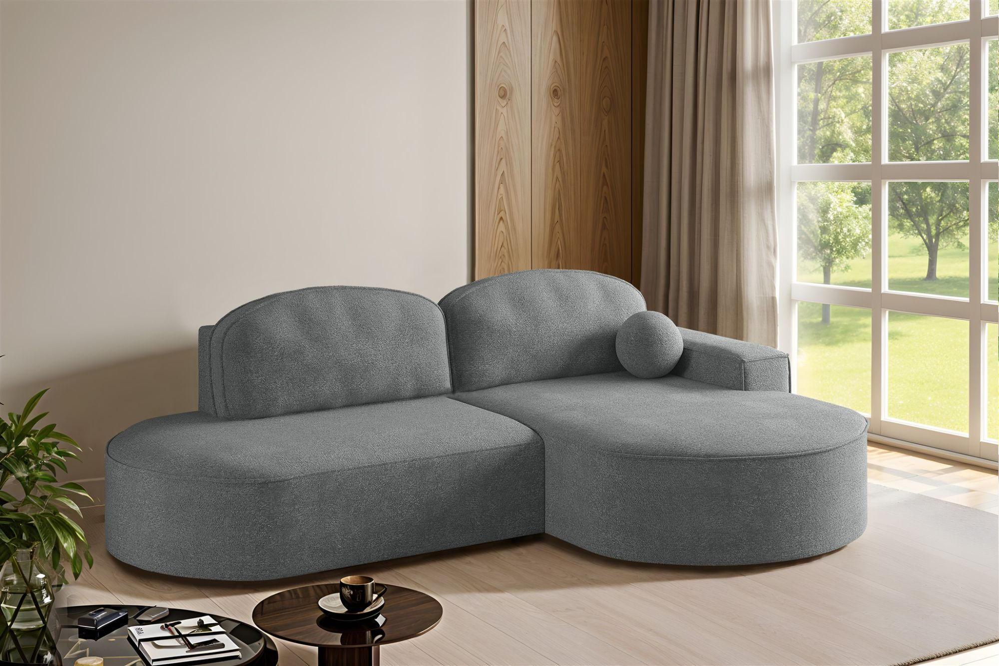 ECKSOFA Girona Mit Schlaffunktion - Dunkelgrau, Holzwerkstoff/Textil (278/179cm) - Fun Möbel