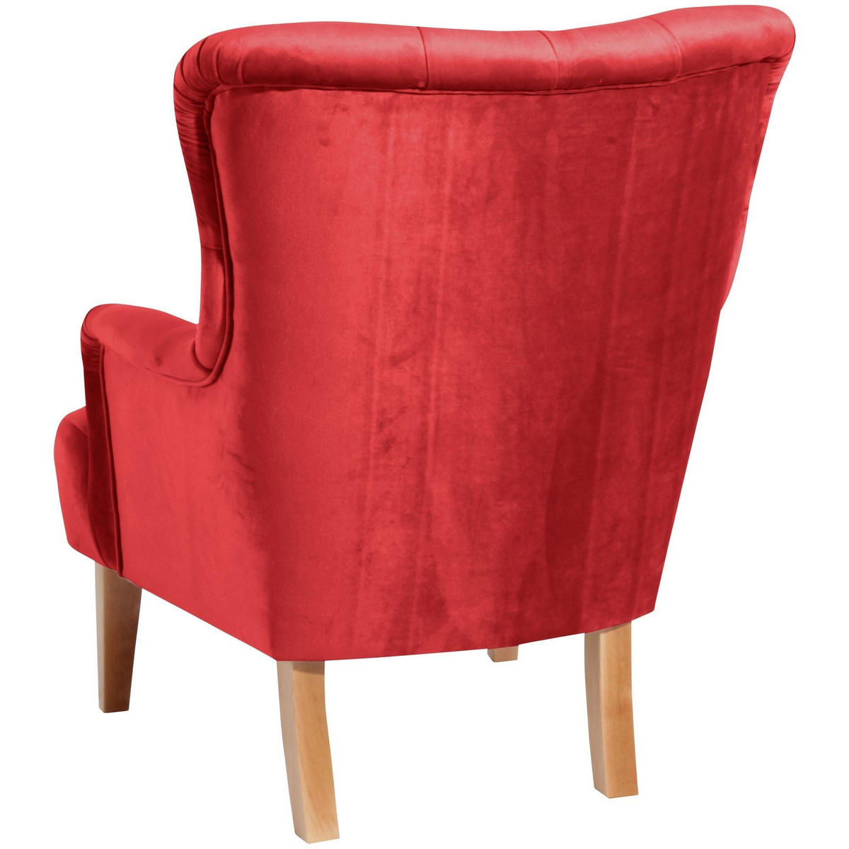 SESSEL Kaiya Bezug Samtvelours Buche natur / rot - Rot, Kunststoff (71/97/82cm) - 58aufmkessel
