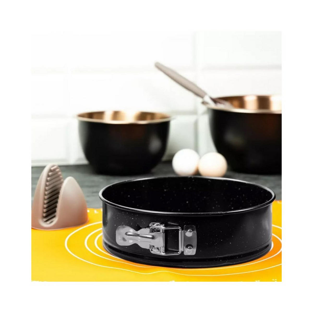 SPRINGFORM Schwarz 22/22/6.8 cm KH1544 - Schwarz, Metall (22/6.8/22cm) - Kinghoff 