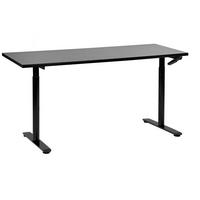 HÖHENVERSTELLBARER SCHREIBTISCH Manuell 160/72 cm Schwarz Destin IV - Schwarz, Holzwerkstoff (72/160/74cm) - Beliani