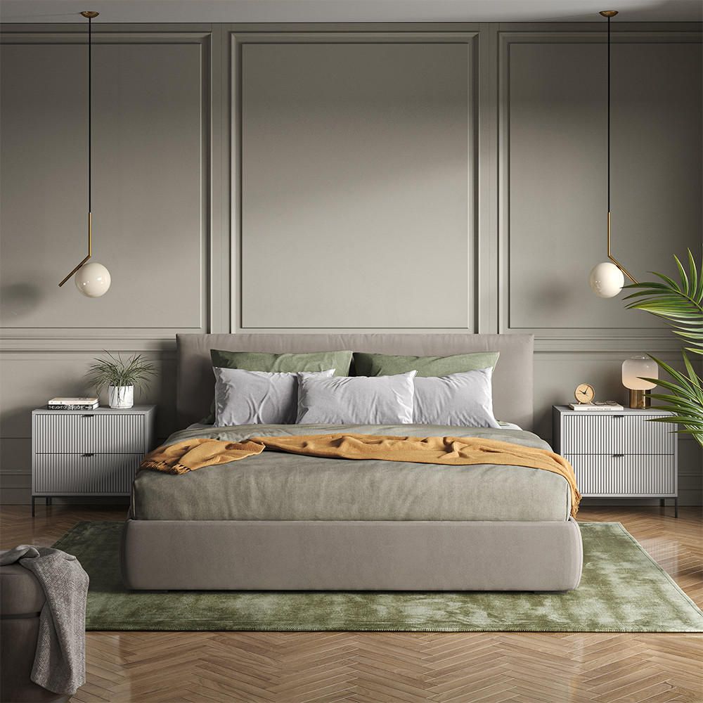 NACHTTISCHE Eliza Grau 66 x 60 cm 2er Set - Grau, Holzwerkstoff (66/60/36cm) - Vicco