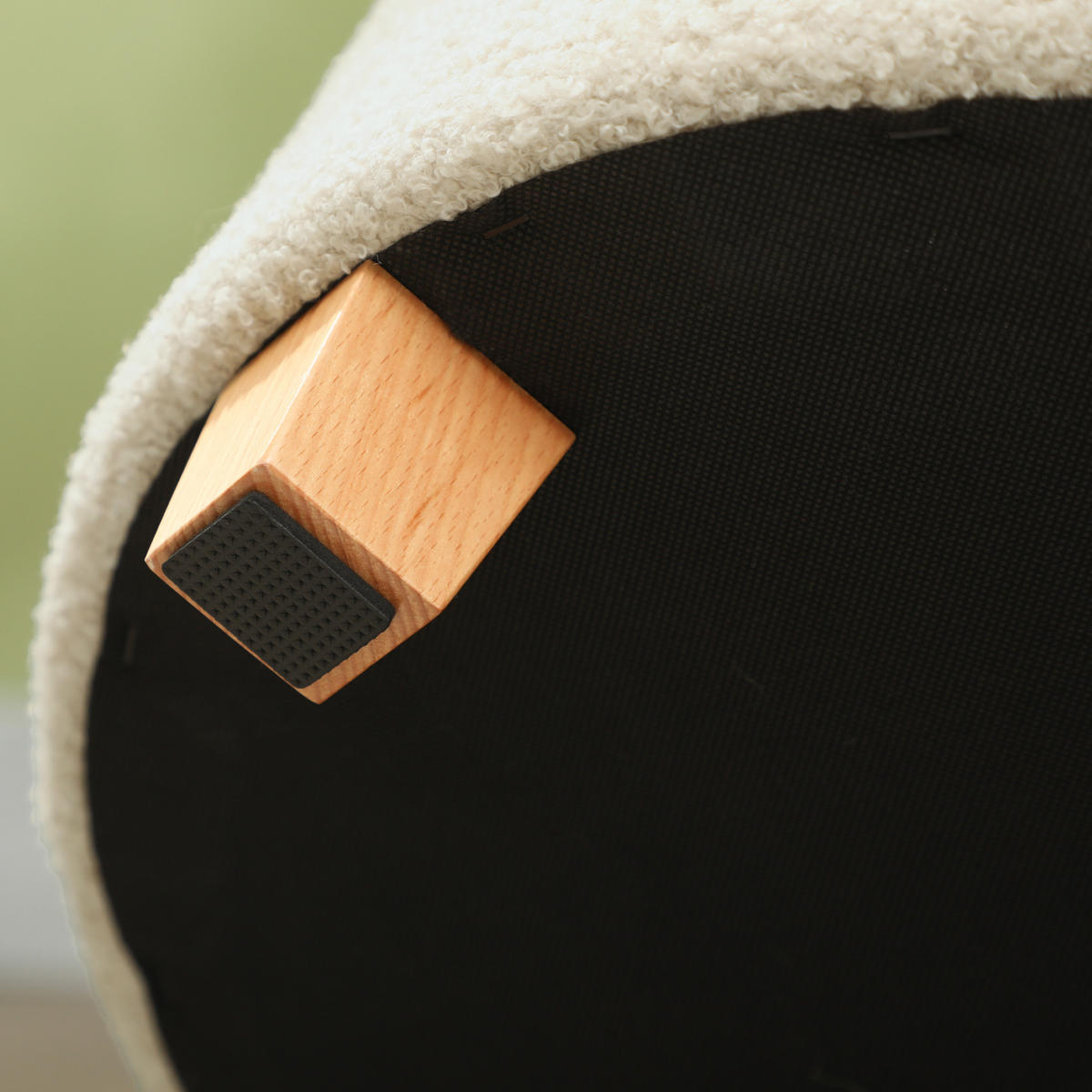 HOCKER Mit Stauraum DE-07132 Deckel & Holzbeine Cremeweiß - Creme, Holz (45/41/45cm) - ComfortXL