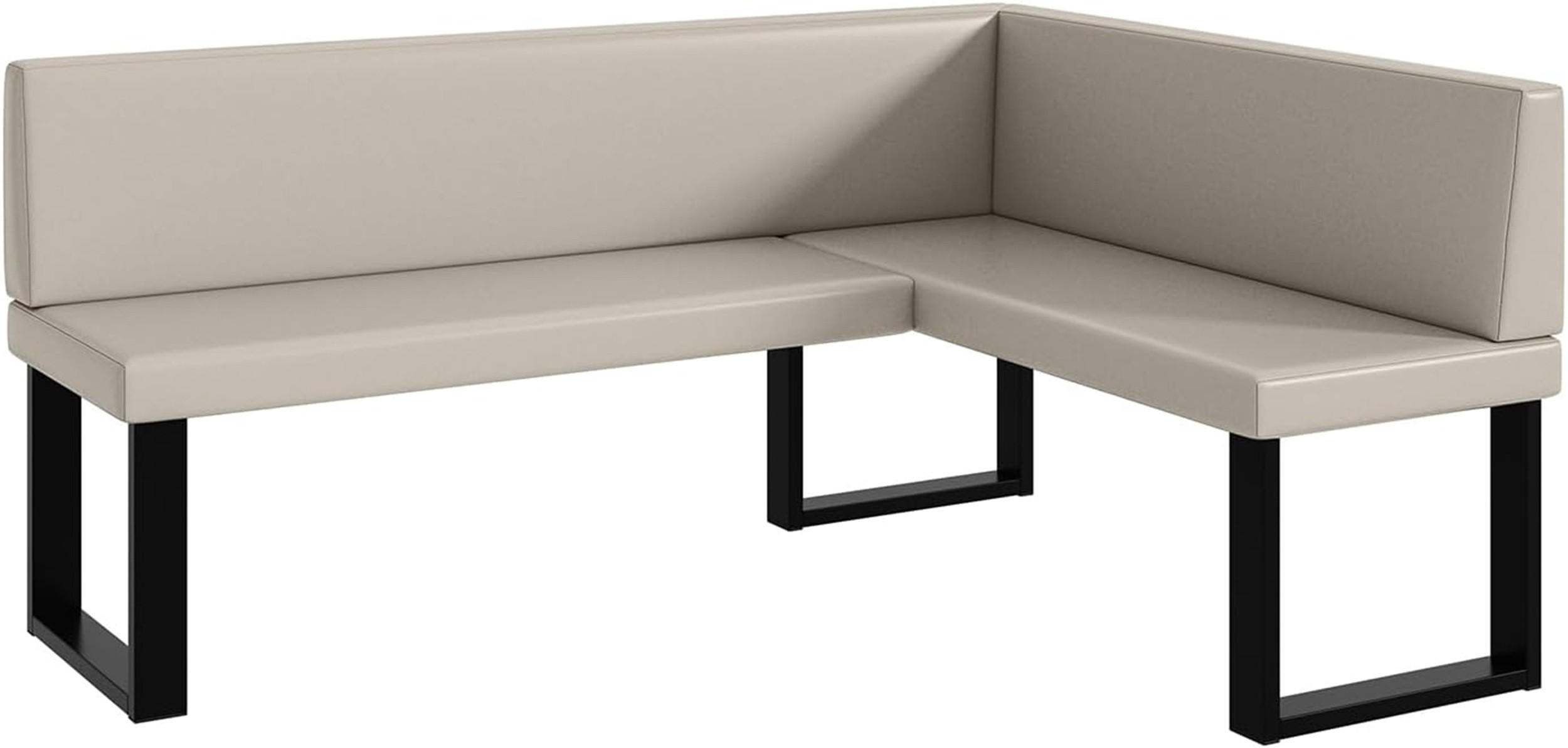 ECKBANK TONI_U - Beige, Leder (128/168cm) - Meblini