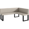 ECKBANK TONI_U - Beige, Leder (128/168cm) - Meblini
