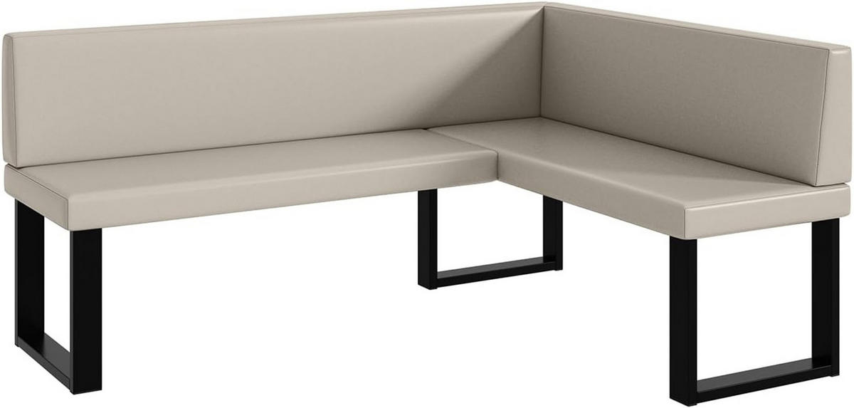 ECKBANK TONI_U - Beige, Leder (128/168cm) - Meblini