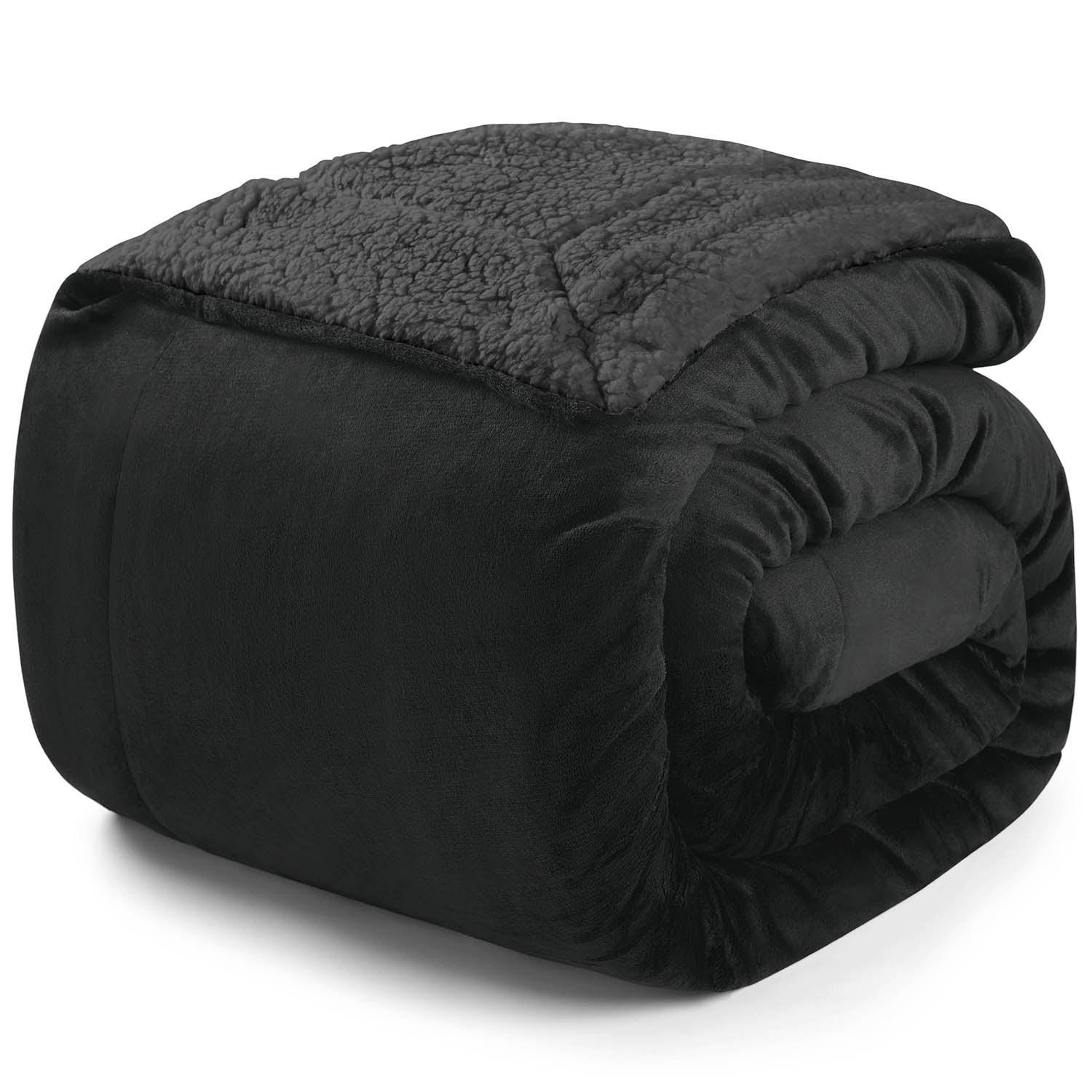 KUSCHELDECKE Sherpa 230/270 cm, Schwarz - Schwarz, Textil (270/230cm) - Blumtal