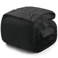 KUSCHELDECKE Sherpa 130/150 cm, Schwarz - Schwarz, Textil (150/130cm) - Blumtal