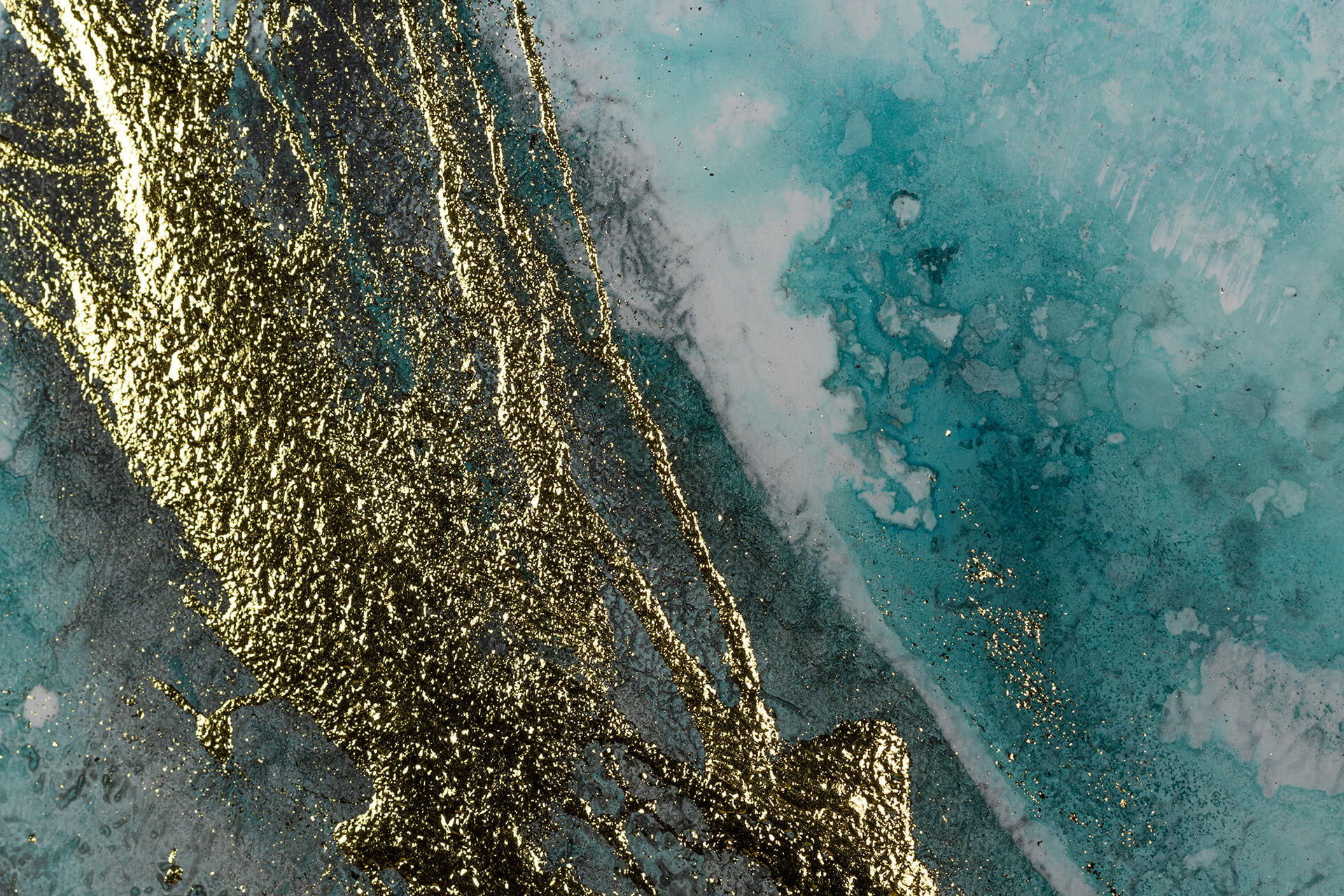 ÖLGEMÄLDE 150/50 cm - Türkis/Weiß, Holz/Textil (1.9/50cm) - KUNSTLOFT