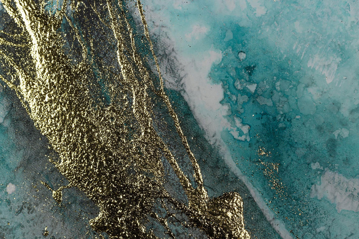 ÖLGEMÄLDE 150/50 cm - Türkis/Weiß, Holz/Textil (1.9/50cm) - KUNSTLOFT