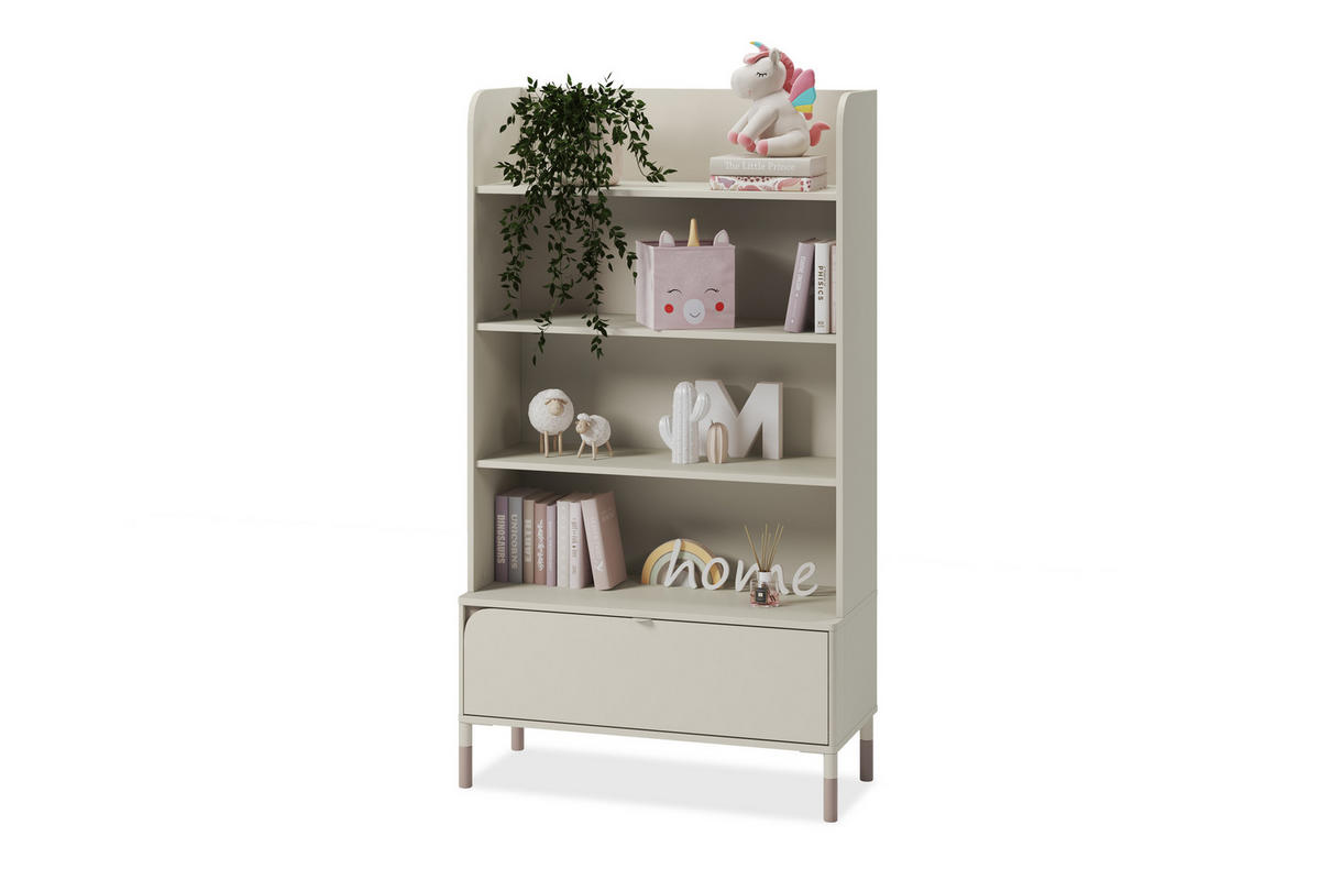 BÜCHERREGAL CATTA Jugend. cremefarben - Creme, Holz (89/159/40cm) - KONSIMO®