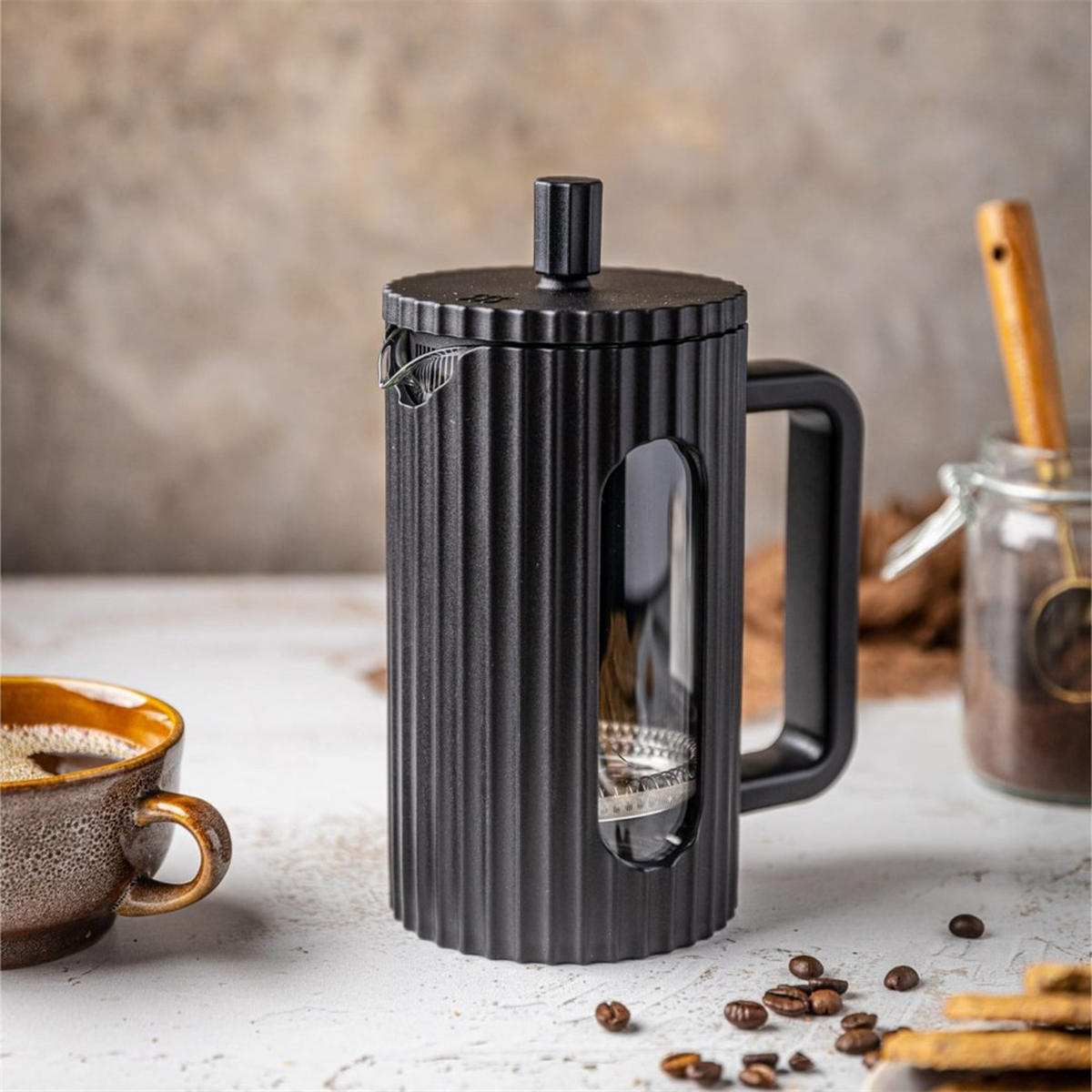 TEEKANNE Schwarz 14.2/14.2/19.5 cm KB7746 - Schwarz, Metall (0.6L) - Klausberg 