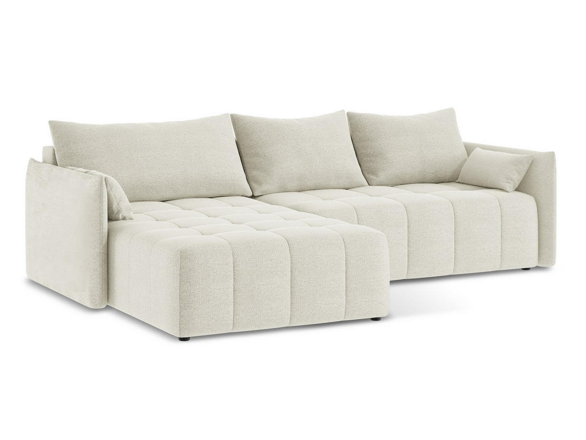 3-SITZER SOFA Chenille Stoff Grau - Hellgrau/Schwarz, Holzwerkstoff/Kunststoff (244/75/94cm) - Makamii