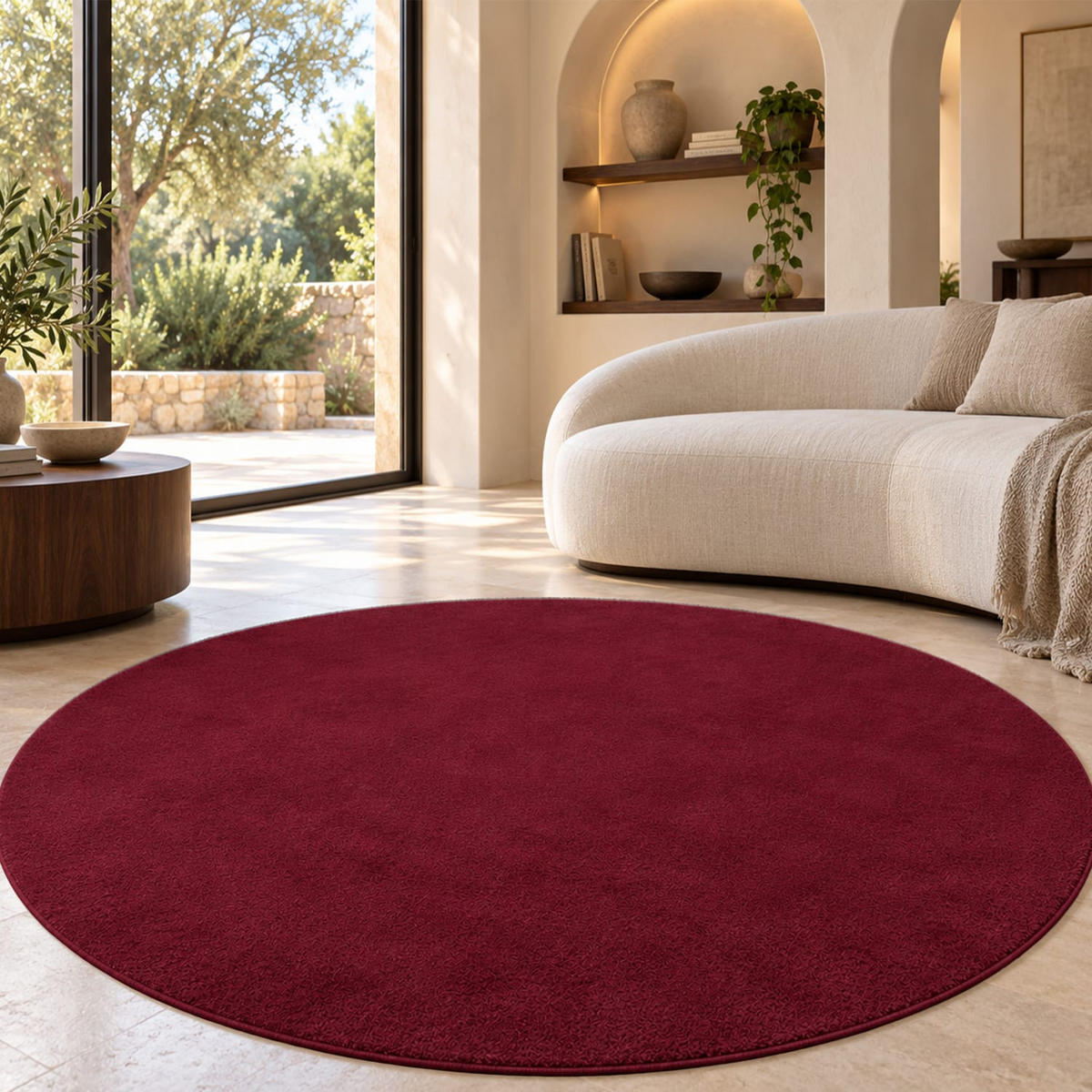 KURZFLORTEPPICH 200/200 cm Cadiz 630 - Rot, Kunststoff (200/200cm) - Paco Home