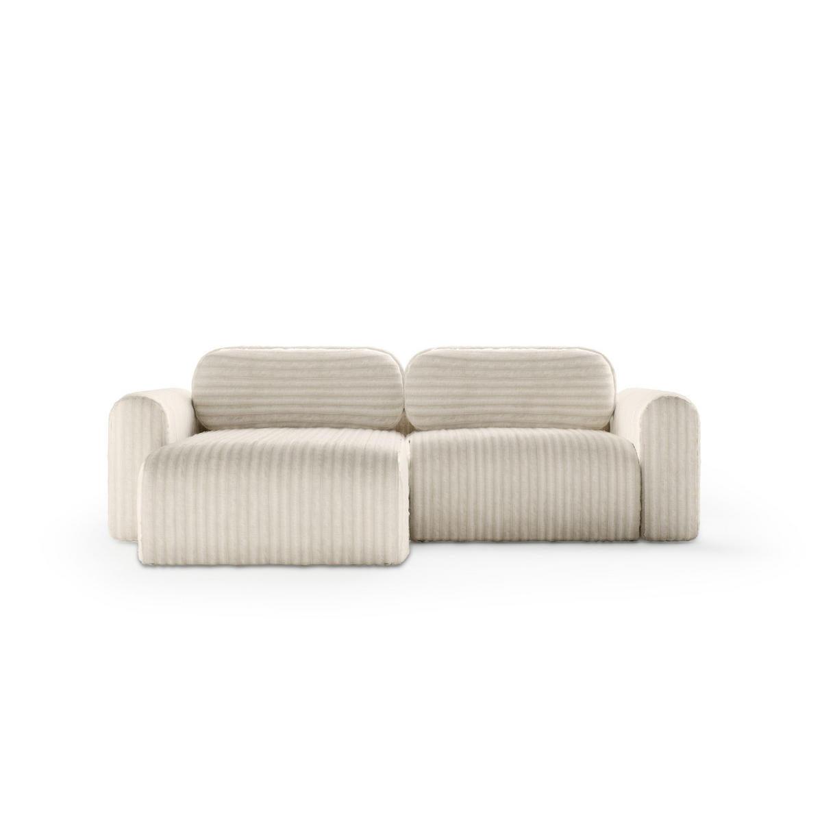 ECKSOFA mit Schlaffunktion Emmen Mini, Creme - Creme, Textil (246/100cm) - Fedve