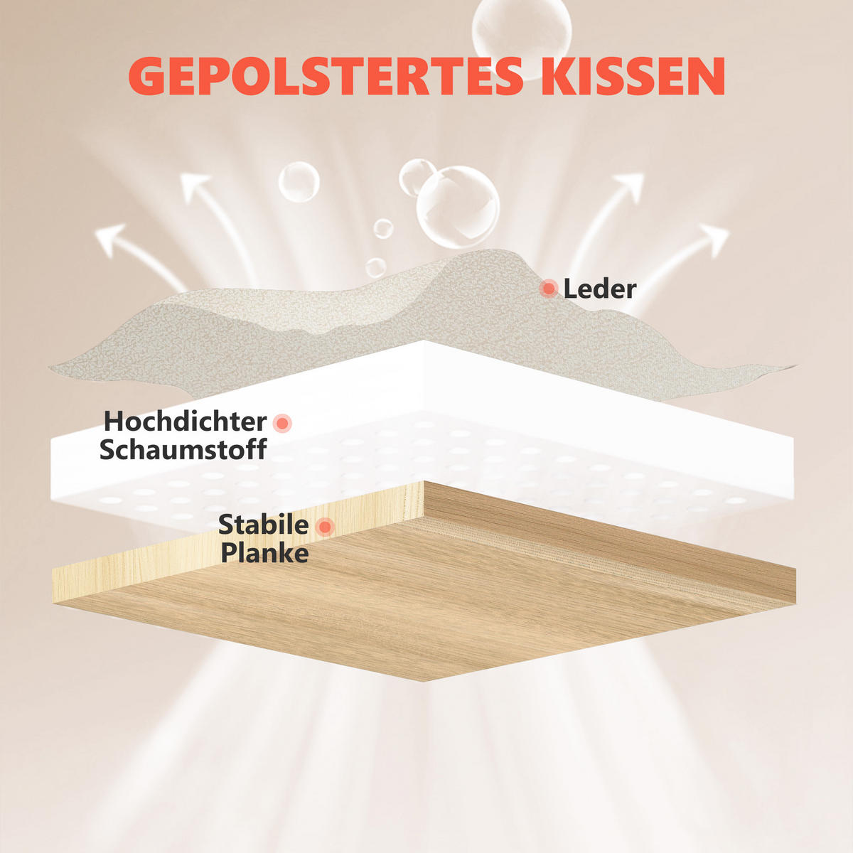 BÜROSTUHL Kunstleder Cremeweiß - Creme/Weiß, Kunststoff/Textil (75.5/122.5/70cm) - HOMCOM