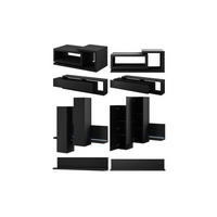 WOHNZIMMER-SET Bota schwarz matt eiche 641x60x142cm - Schwarz, Holz/Holzwerkstoff (641/142/60cm) - Feldmann-Wohnen