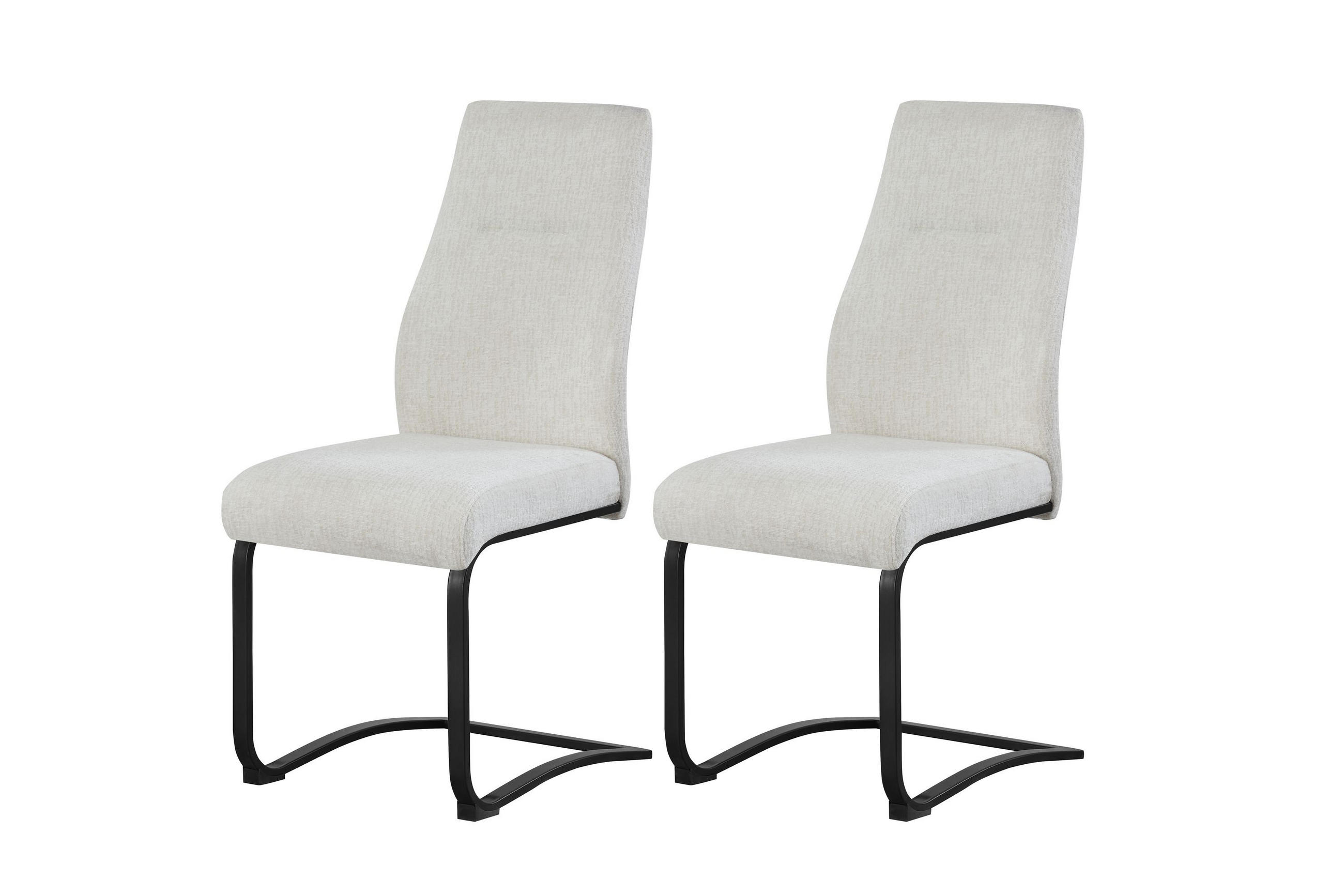 SCHWINGER-STUHL 2er Set Madrid Stühle in Creme - gemütliches Design - B/H/T: 43x98x59 cm - Creme, Textil (59/98/43cm)